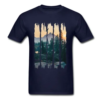 Kinų Stiliaus Gamtos Kraštovaizdžio, Kalnų Dizaino Marškinėliai Stilingas Mados 3D vaizdo Tshirts Vyrų Apvalios Apykaklės Medvilnės marškinėliai