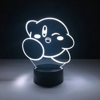 Kirby 3D LED Nakties Šviesa 7 Spalva Keičiasi Lempos Kambarį Apdailos Veiksmų Skaičius, Žaislas, Skirtas Gimtadienio, Kalėdų Dovana