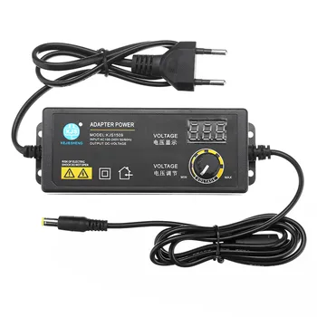 KJS-1509 3-24V 2.5 Maitinimo Adapteris Reguliuojamas Įtampos Adapteris LED Ekranas impulsinis Maitinimo šaltinis JAV Plug / EU Plug