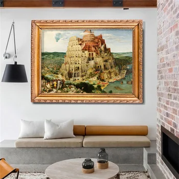 Klasikinis Kūrinys Pieter Bruegel Babelio Bokšto Drobė Spausdina Painitng Plakatas Sienos Menas Nuotraukas Kambarį Namų Dekoro