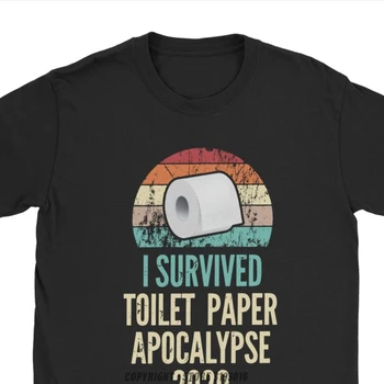Klasikinis Marškinėlius aš Išgyvenau Tualetinio Popieriaus Apokalipsės T-Shirt Panikos TP Roll Sarkastiškas Medvilnės Tees Camisas 3D Tshirts Harajuku