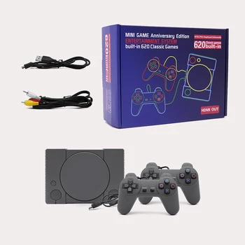 Klasikinis Žaidimų Konsolės 8-bitų PS1 Mini Namų 620 Žaidimai Entuziastas, Pramogų Sistema Retro Dvigubai Mūšio Žaidimas Konsolės