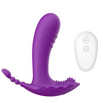 Klitorio Stimuliatorius Nematomas, Tylus Panty Dildo Vibratorius Anal Plug 10 Režimai su Nuotolinio valdymo pultelis Vibracija Sekso Žaislai Moterims