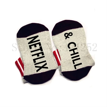 Kojinės Netflix & Chill kojinės elastinės medvilnės patogus unisex 