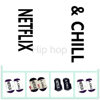 Kojinės Netflix & Chill kojinės elastinės medvilnės patogus unisex 