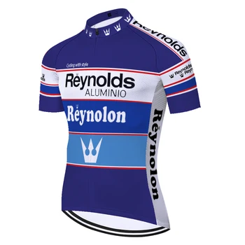 Komanda Reynolds dviračių džersis retro vasaros quick dry kvėpuojantis dviračių džersis trumpas rankovės maillot ciclismo hombre verano