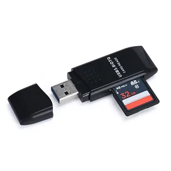 Kompiuterių Priedai MINI Kortelių Skaitytuvas 5Gbps Super Greitis USB 3.0 Micro SD/SDXC TF Card Reader Juoda OTG Adapterio Didmeninė L0226
