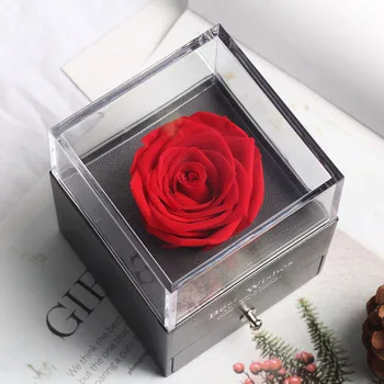 Konservuoti Stiklo Kupolas Eternal Rose Apdailos Raudona Ekvadoras Dovanų Dėžutėje Galite Įdėti Žiedas Valentino Dienos Dovana Gimtadienio Dovanos Moterims