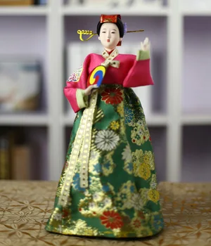 Korėjos Hanbok Lėlės Ornamentu Liaudies Amatų Ornamentu Šilkiniai Restoranas Apdailos Įvairovė Modelis