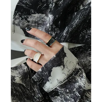 Korėjos Stiliaus Ins Ne-Mainstream Dizainas Šviesos Prabanga Epoksidinės S925 Sterlingas Sidabro Žiedas Moterų Sidabro Žiedas