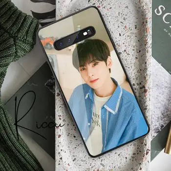 Korėjos Tikrąjį Grožį Cha EunWoo Telefono dėklas Grūdintas Stiklas Samsung S20 Plius S7 S8 S9 S10E Plus Pastaba 8 9 10 Plius A7 2018