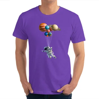 Kosmoso Balionai Kosmoso Jėgos Vyraujančias Mens Tshirts Normalus Viršūnes & Tees Grynos Medvilnės Camisas Atspausdinta Marškinėliai ES Plius Dydis