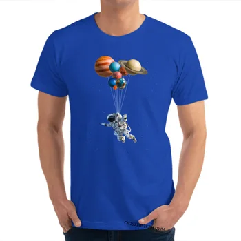 Kosmoso Balionai Kosmoso Jėgos Vyraujančias Mens Tshirts Normalus Viršūnes & Tees Grynos Medvilnės Camisas Atspausdinta Marškinėliai ES Plius Dydis