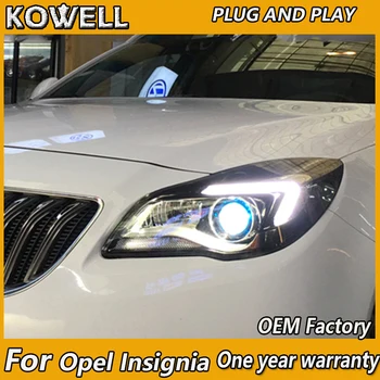 KOWELL Automobilių Optikos Už Buick Naujos Regal žibintai GS Stiliaus Opel Insignia 2016 žibintas led DRL priekiniai šviesos Bi-Xenon