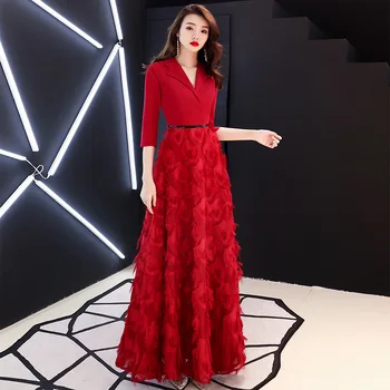 Kratinys Red Lady Kinijos Suknelės Dydis XS-XXL Chalatas De Soiree V-Kaklo, Seksualios Moterys, Cheongsam Nuotaka Vestuves Elegantiškas Qipao