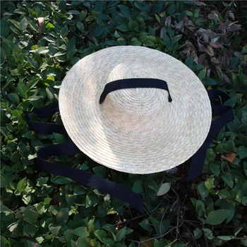 Kraštų saulės, kepurę, su ilgu kaspinu moterų paplūdimio skrybėlę ponios atostogų šiaudų uv skrybėlę moterų sodo japonijos didmeninės