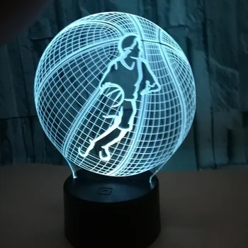 Krepšinio Modelio LED 3D Lempos Remote Touch Perjungti USB Naktį, šviesos, Spalvingą Nuotaiką Lentelė Dekoratyvinis Berniukams, Vaikams Dovanos