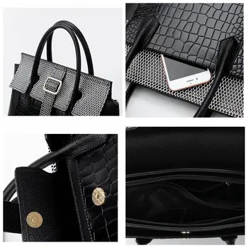 Krokodilo Modelis Moterų Pečių Krepšiai Dizaineris Užraktas Moterų Rankinės Mados Didelės Talpos Lady rankinės Moterims Shopper Bag