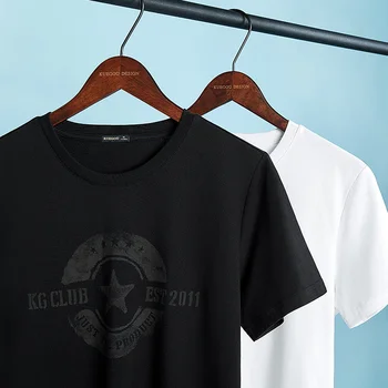 KUEGOU Prekės Medvilniniai vyriški marškinėliai Vasaros Spausdinti mados marškinėliai trumpomis rankovėmis vyriški marškinėlius viršuje plius dydis ZT-3351