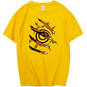 Kurama Spausdinimo T Shirts Japonų Anime Naruto T Marškinėliai Vyrams Hip-Hop Vasara Žmogus Marškinėliai Mados Prekinių Ženklų, T Marškiniai Medvilnė Streetwear
