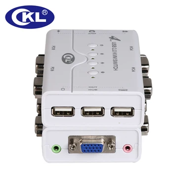 KVM Switch 4 VGA Port USB 2.0, Laidai palaiko Garso Mikrofonas, Spausdintuvas, Skeneris, Aukšta Rezoliucija 2048*1536 CKL-41UA
