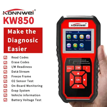 KW850 OBD2 Automobilių Diagnostikos Skaitytuvas Auto Diagnostikos Įrankis OBD Automobilių Kodas Reader 