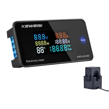 KWS-AC300 Voltmeter Ammeter KWS Elektros Energijos Skaitiklis AC, 50-300V LED AC Wattmeter Elektros skaitiklis su Reset 
