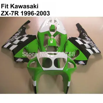 Kėbulo komplektas Kawasaki Ninja purvasargiai žalios spalvos; juoda ZX7R 96-03 ZX 7R 1996-2002 m. 2003 m. lauktuvės rinkinys VT76