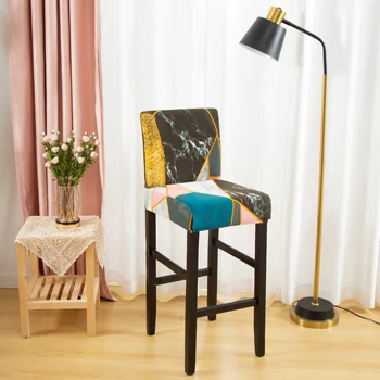 Kėdė Padengti už Baro Kėdė Kėdė Slipcover Ruožas Gėlių Apima Trumpo Swivel Valgomasis Kėdė-Counter Aukštis Pusėje Kėdės Rinkinys