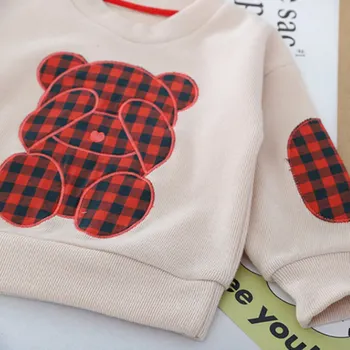 Kūdikio pavasarį naują laisvalaikio kostiumas Kūdikių animacinių filmų megztinis džinsai nustatyti Kūdikio hipster laisvalaikio kostiumas Berniukui mados kostiumas