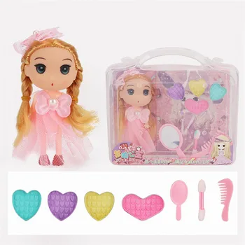 Kūdikių Apsimesti Žaisti sudaro Žaislai Mergaitėms Princesė Šukuosena Lėlės Kosmetikos Makiažas Rinkinys 