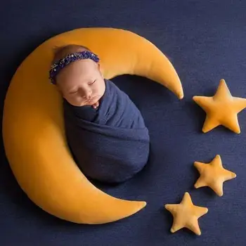 Kūdikių Kepurę Kelia Pupelės Mėnulis Pagalvę Žvaigždžių Rinkinys Naujagimiui Fotografijos Rekvizitai Kūdikių Nuotraukų Fotografavimo Priedai