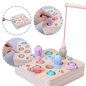 Kūdikių Mediniai Žaislai Sugauti Vabzdžių Žaidimas Kūdikių Montessori Palūkanų Žaislus Blokus Animacinių Filmų Žvejybos Žaidimas Vaikų Intelektinį Vystymąsi