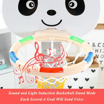 Kūdikių Šviečia Panda Krepšinio Stovas 1-8 Metų Vaikai Pitching Rėmo Žaislas Patalpų Aukštis Reguliuojamas Futbolo Stendas
