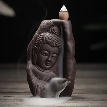 Kūrybos Budizmas Smilkalų Degiklis Buda Kulka Blackflow Smilkalai Kūginiai Degiklis Dūmų Keramikos Censer Assuaging ir Ramina Z296