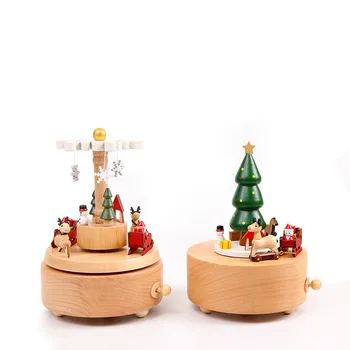 Kūrybos Kalėdų Eglutė Music Box Mediniai Besisukantis Muzikos Boxs Amatų, Derliaus Apdaila Vaikų Žaislai Festivalio Gimtadienio Dovana