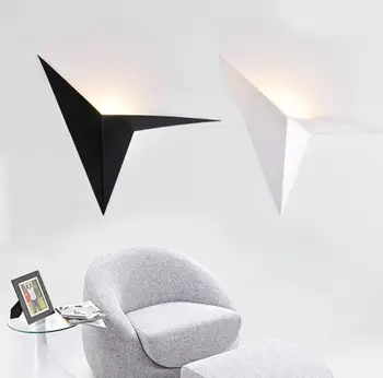 Kūrybos kaustytomis geležies formos trikampis sienos lempos Šiaurės paprasta kūrybos miegamojo lovos studijų viešbučio kambarį klevo lapų lempos