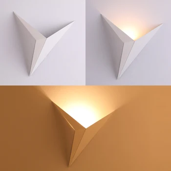 Kūrybos kaustytomis geležies formos trikampis sienos lempos Šiaurės paprasta kūrybos miegamojo lovos studijų viešbučio kambarį klevo lapų lempos