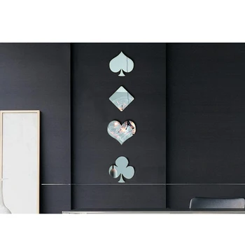 Kūrybos Namų Puošybai 3d Veidrodis Lazdos Svetainės, Vonios kambarys Pokerio Fone Veidrodis Sienos Lazdos LB88