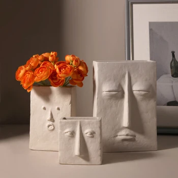 Kūrybos Paprastas Veido Vaza, Keramikos Ornamentais Namų Dekoro Vazonas Gėlių Krepšelis Kambarį Namuose Miegamasis Gėlių Vazos