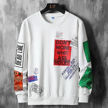 L 9XL Klasikinis T Marškinėliai Vyrams, ilgomis Rankovėmis Hip-Hop Tshirts 2020 M. Naujas Didelis Dydis Spausdinimo Sporto Palaidinukė Pavasario Vėjo Viršūnes Vyras