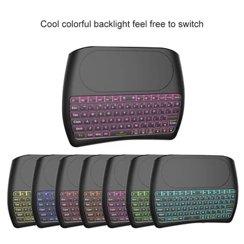 L8STAR D8-S 2.4 G RGB Belaidė klaviatūra su Touchpad Apšvietimu Skristi Oro Mouse USB Nuotolinio valdymo Nešiojamas Mini KOMPIUTERIS Android TV BOX