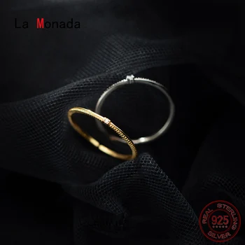 La Monada 52-57mm Mados Žiedai Moterų Moterų Nekilnojamojo 925 Sidabro Žiedas Mergaičių Gražus Plonas Reguliuojamas Žiedas Ant Piršto Slim