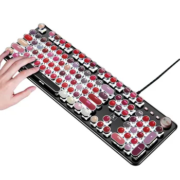 Laidinio 104 Klavišai Punk Usb Mechaninė Metalo Žaidėjus Žaidimų Lūpų Klaviatūros Nešiojamas PC Desktop Tinka žaidimas merginos, moterys