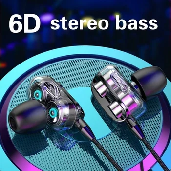 Laidinio Ausines Muzika-laisvų Rankų įranga 6D Stereo Didelis Bass Muzikos žaidimas Stereo Ausines In-Ear Sporto Ausines Huawei 