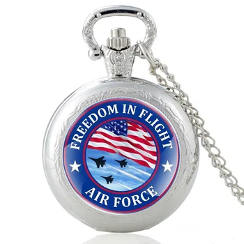Laisvės Skrydžio metu JAV Oro Pajėgų Dizaino Kvarcinius Kišenėje Žiūrėti Vyrams, Moterims, Pakabukas Karoliai Valandų Laikrodis