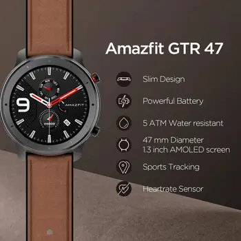 [Laivas Iš Ispanijos ir Lenkijos] Pasaulinė Versija Amazfit VTR 47mm Smart Žiūrėti 5ATM Smartwatch 24Days Baterija Muzikos Valdymo