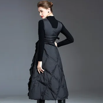 LANMREM juoda sutirštės rankovių užtrauktukas ilgas elegantiškas mados 2021 naujas blyksnius juosmens tinka medvilnės drabužius, žiemą šilta suknelė 2A980