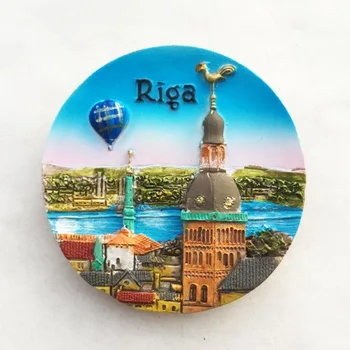 Latvija, Ryga, Šaldytuvas Magnetai, Turistinių Suvenyrų Magnetai Šaldytuvai 3d Dervos Orientyrą Magnetiniai Lipdukai Namų Puošybai