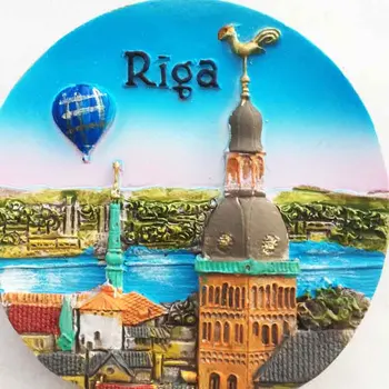 Latvija, Ryga, Šaldytuvas Magnetai, Turistinių Suvenyrų Magnetai Šaldytuvai 3d Dervos Orientyrą Magnetiniai Lipdukai Namų Puošybai